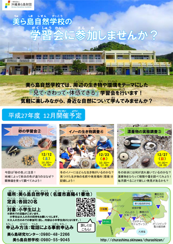 平成27年度【12月】美ら島自然学校 学習会